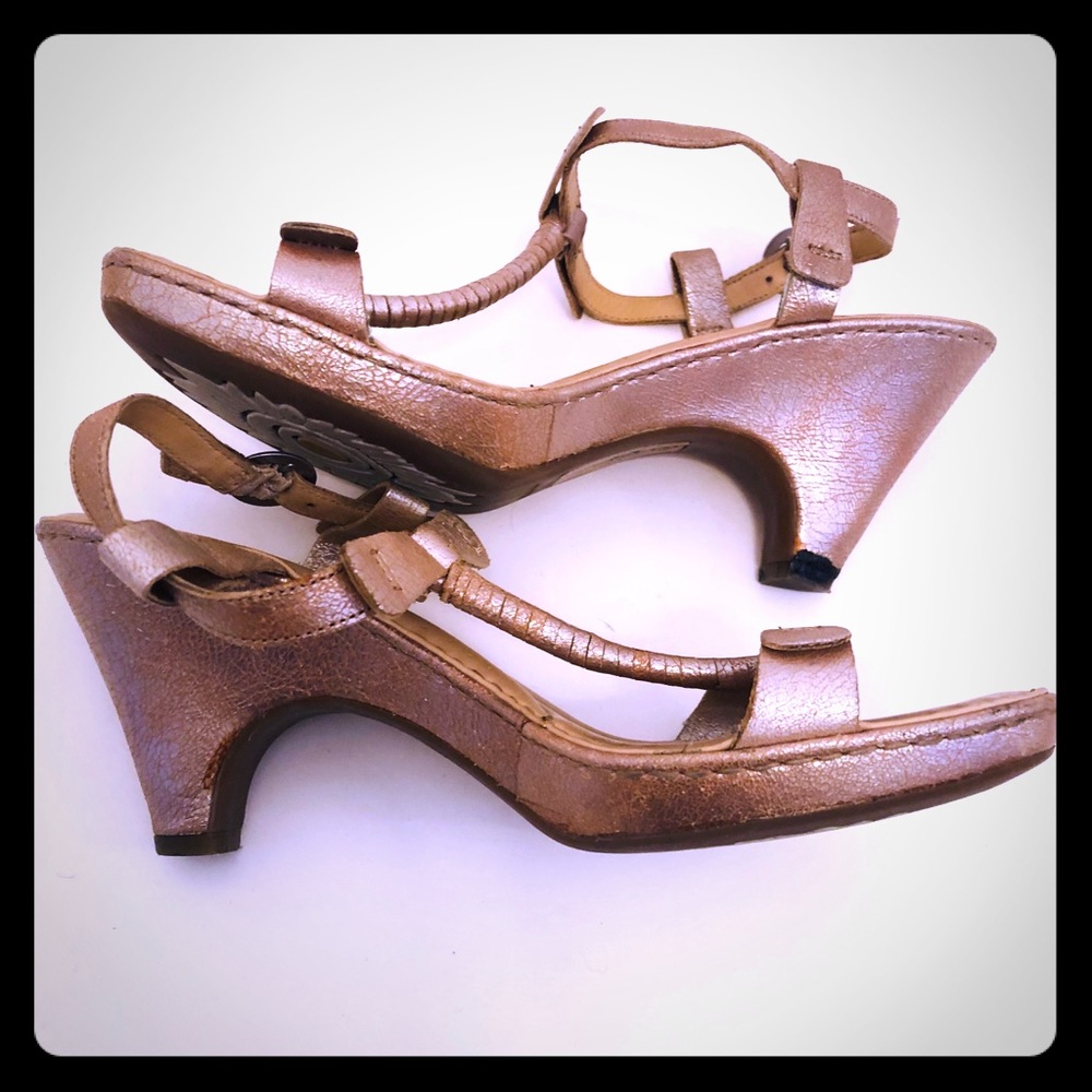 Born Crown distressed gold sandals